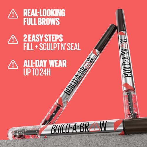 Maybelline Build-A-Brow 2-in-1 Brow Pen and Sealing Brow Gel, Eyebrow Makeup for Real-Looking, Fuller Eyebrows, Deep Brown, 1 Count - Morena Vogue