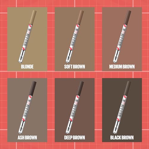 Maybelline Build-A-Brow 2-in-1 Brow Pen and Sealing Brow Gel, Eyebrow Makeup for Real-Looking, Fuller Eyebrows, Deep Brown, 1 Count - Morena Vogue