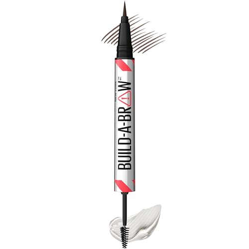 Maybelline Build-A-Brow 2-in-1 Brow Pen and Sealing Brow Gel, Eyebrow Makeup for Real-Looking, Fuller Eyebrows, Deep Brown, 1 Count - Morena Vogue