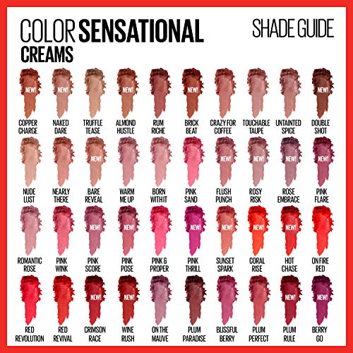 Maybelline Color Sensational Lipstick, Lip Makeup, Cream Finish, Hydrating Lipstick, Nude Lust, Nude ,1 Count - Morena Vogue