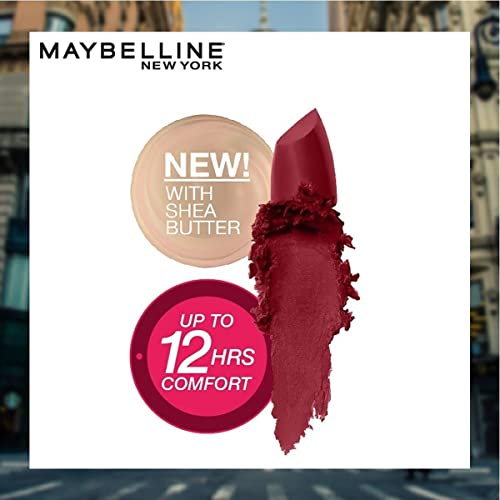 Maybelline Color Sensational Lipstick, Lip Makeup, Matte Finish, Hydrating Lipstick, Nude, Pink, Red, Plum Lip Color, Divine Wine, 1 Count - Morena Vogue