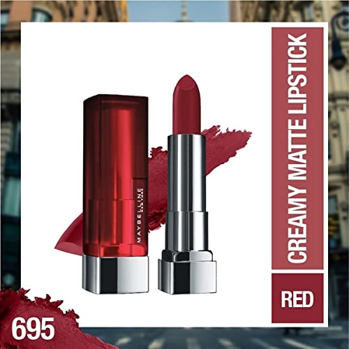 Maybelline Color Sensational Lipstick, Lip Makeup, Matte Finish, Hydrating Lipstick, Nude, Pink, Red, Plum Lip Color, Divine Wine, 1 Count - Morena Vogue