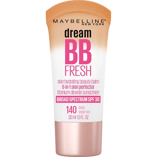 Maybelline Dream Fresh Skin Hydrating BB Cream, 8-in-1 Skin Perfecting Beauty Balm With Broad Spectrum Spf 30, Sheer Tint Coverage, Oil-Free, Deep, 1 Fl Oz - Morena Vogue