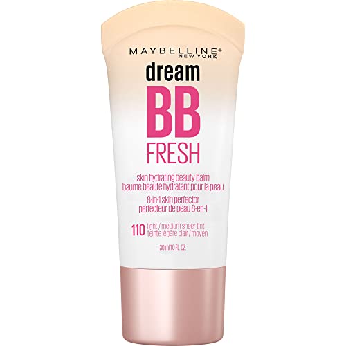 Maybelline Dream Fresh Skin Hydrating BB cream, 8-in-1 Skin Perfecting Beauty Balm with Broad Spectrum SPF 30, Sheer Tint Coverage, Oil-Free, Light/Medium, 1 Fl Oz - Morena Vogue