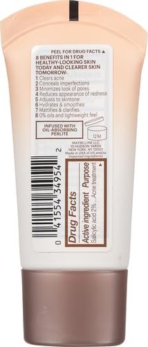 Maybelline Dream Pure Skin Clearing BB Cream, 8-in-1 Skin Perfecting Beauty Balm With 2% Salicylic Acid, Sheer Tint Coverage, Oil-Free, Light/Medium, 1 Count - Morena Vogue