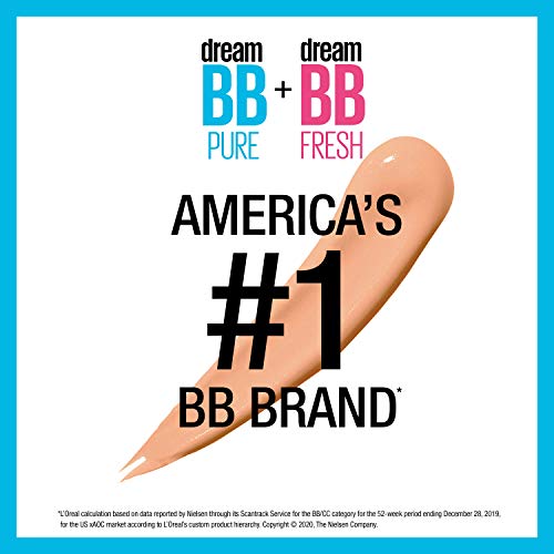 Maybelline Dream Pure Skin Clearing BB Cream, 8-in-1 Skin Perfecting Beauty Balm With 2% Salicylic Acid, Sheer Tint Coverage, Oil-Free, Light/Medium, 1 Count - Morena Vogue