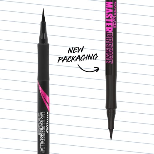 Maybelline Eyestudio Master Precise All Day Waterproof Liquid Eyeliner Makeup, Black, 1 Count (Packaging May Vary) - Morena Vogue