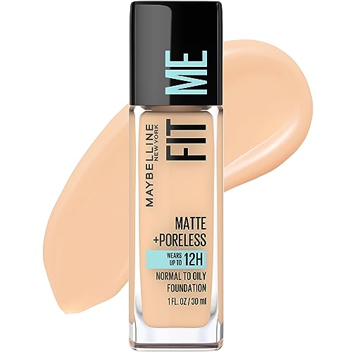 Maybelline Fit Me Matte + Poreless Liquid Oil-Free Foundation Makeup, Classic Ivory, 1 Count (Packaging May Vary) - Morena Vogue