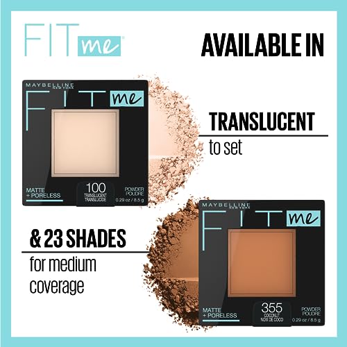 Maybelline Fit Me Matte + Poreless Pressed Face Powder Makeup & Setting Powder, Classic Ivory, 1 Count - Morena Vogue