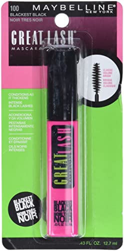 Maybelline Great Lash Washable Mascara, Volumizing Lash-Doubling Formula That Conditions As It Thickens, Blackest Black, 1 Count - Morena Vogue