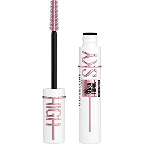 Maybelline Lash Sensational Sky High Serum Infused Lash Primer for Mascara, Lengthening, Thickening, Tinted and Washable Formula, Soft Black, 1 Count - Morena Vogue