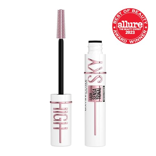 Maybelline Lash Sensational Sky High Serum Infused Lash Primer for Mascara, Lengthening, Thickening, Tinted and Washable Formula, Soft Black, 1 Count - Morena Vogue