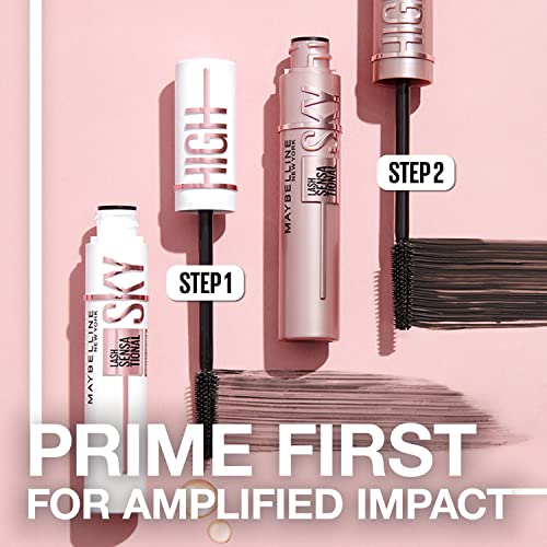 Maybelline Lash Sensational Sky High Serum Infused Lash Primer for Mascara, Lengthening, Thickening, Tinted and Washable Formula, Soft Black, 1 Count - Morena Vogue