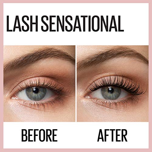 Maybelline Lash Sensational Waterproof Mascara, Lengthening and Volumizing for a Full Fan Effect,Very Black, 1 Count - Morena Vogue