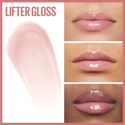 Maybelline Lifter Gloss, Hydrating Lip Gloss with Hyaluronic Acid, Ice, Pink Neutral, 0.18 Ounce - Morena Vogue