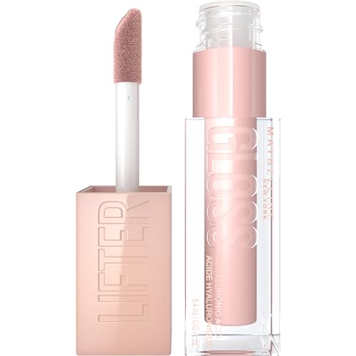 Maybelline Lifter Gloss, Hydrating Lip Gloss with Hyaluronic Acid, Ice, Pink Neutral, 0.18 Ounce - Morena Vogue