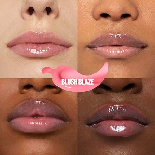 MAYBELLINE Lifter Gloss Lifter Plump, Plumping Lip Gloss with Chili Pepper and 5% Maxi-Lip, Blush Blaze, Sheer Pale Pink, 1 Count - Morena Vogue