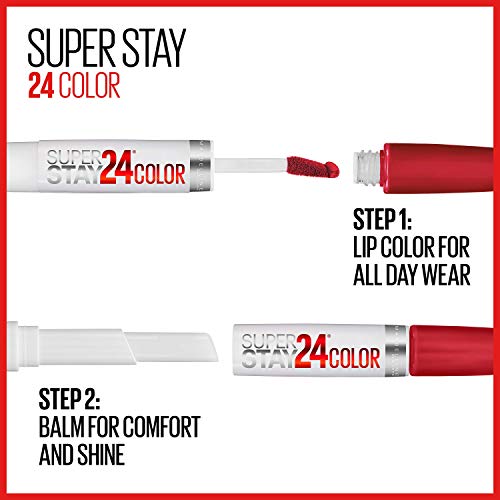 Maybelline Super Stay 24, 2-Step Liquid Lipstick Makeup, Long Lasting Highly Pigmented Color with Moisturizing Balm, Blush On, Pink, 1 Count - Morena Vogue