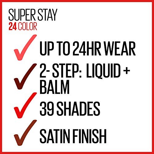 Maybelline Super Stay 24, 2-Step Liquid Lipstick Makeup, Long Lasting Highly Pigmented Color with Moisturizing Balm, Blush On, Pink, 1 Count - Morena Vogue