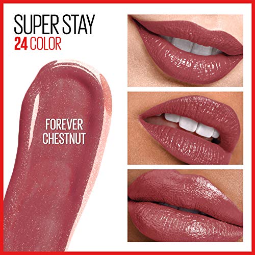 Maybelline Super Stay 24, 2 - Step Liquid Lipstick Makeup, Long Lasting Highly Pigmented Color with Moisturizing Balm, Forever Chestnut, Brown, 1 Count - Morena Vogue