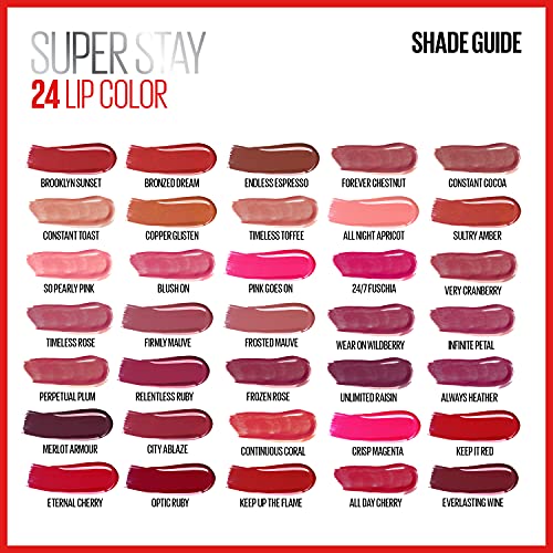 Maybelline Super Stay 24, 2 - Step Liquid Lipstick Makeup, Long Lasting Highly Pigmented Color with Moisturizing Balm, Forever Chestnut, Brown, 1 Count - Morena Vogue