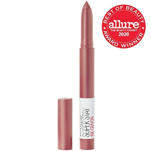 Maybelline Super Stay Ink Crayon Lipstick Makeup, Precision Tip Matte Lip Crayon with Built-in Sharpener, Longwear Up To 8Hrs, Lead The Way, Pink Beige, 1 Count - Morena Vogue