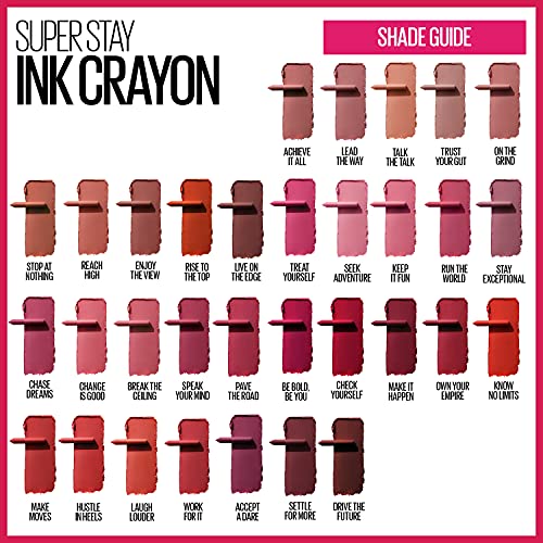 Maybelline Super Stay Ink Crayon Lipstick Makeup, Precision Tip Matte Lip Crayon with Built-in Sharpener, Longwear Up To 8Hrs, Lead The Way, Pink Beige, 1 Count - Morena Vogue