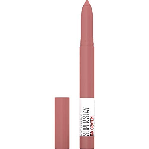 Maybelline Super Stay Ink Crayon Lipstick Makeup, Precision Tip Matte Lip Crayon with Built-in Sharpener, Longwear Up To 8Hrs, On The Grind, Purple Mauve Pink, 1 Count - Morena Vogue