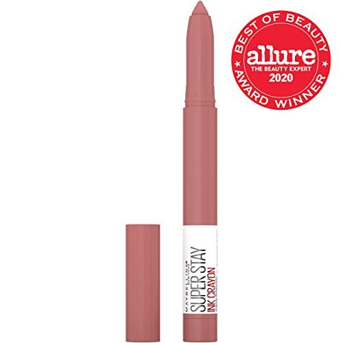 Maybelline Super Stay Ink Crayon Lipstick Makeup, Precision Tip Matte Lip Crayon with Built-in Sharpener, Longwear Up To 8Hrs, On The Grind, Purple Mauve Pink, 1 Count - Morena Vogue