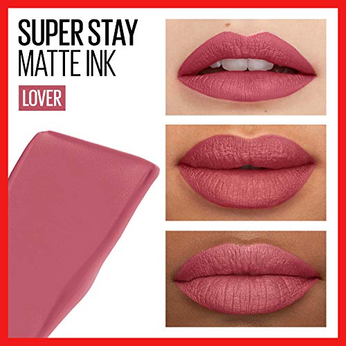 Maybelline Super Stay Matte Ink Liquid Lipstick Makeup, Long Lasting High Impact Color, Up to 16H Wear, Lover, Mauve Neutral, 1 Count - Morena Vogue