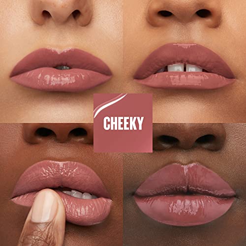 Maybelline Super Stay Vinyl Ink Longwear No-Budge Liquid Lipcolor Makeup, Highly Pigmented Color and Instant Shine, Cheeky, Rose Nude Lipstick, 0.14 fl oz, 1 Count - Morena Vogue