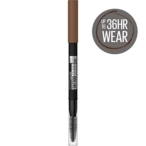 Maybelline TattooStudio Waterproof Eyebrow Pencil, Sharpenable, Longwear, Long Lasting Eyebrow Pencil, Defined Brows, Pigment Brow Pencil, Soft Brown, 1 Count - Morena Vogue