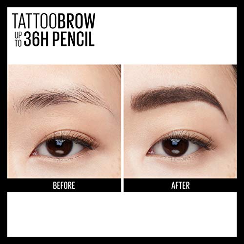 Maybelline TattooStudio Waterproof Eyebrow Pencil, Sharpenable, Longwear, Long Lasting Eyebrow Pencil, Defined Brows, Pigment Brow Pencil, Soft Brown, 1 Count - Morena Vogue