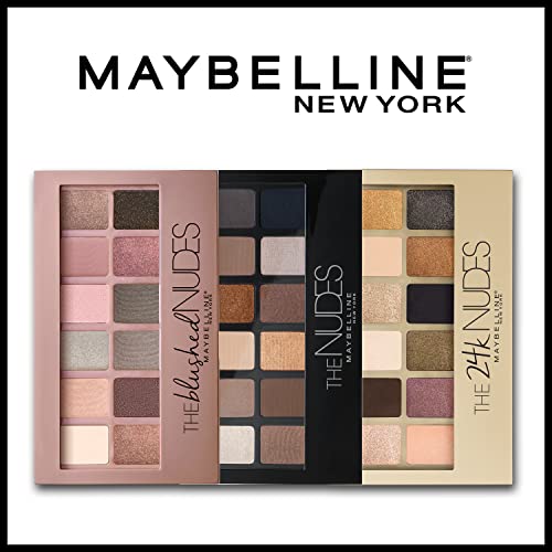 Maybelline The Blushed Nudes Eyeshadow Palette Makeup, 12 Pigmented Matte & Shimmer Shades, Blendable Powder, 1 Count - Morena Vogue