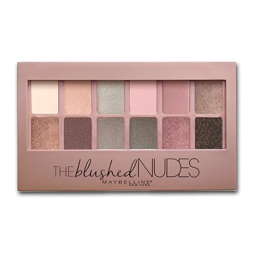 Maybelline The Blushed Nudes Eyeshadow Palette Makeup, 12 Pigmented Matte & Shimmer Shades, Blendable Powder, 1 Count - Morena Vogue