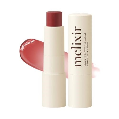 Melixir Vegan Lip Butter #02 Nude Crumble(Tinted) (+11 more colors) 0.13oz, Bee Free, Petrolatum Free, Deep Nourishing Plant-Based Vegan Chapstick, Vegan Lip Balm for Dry, Cracked and Chapped Lips - Morena Vogue