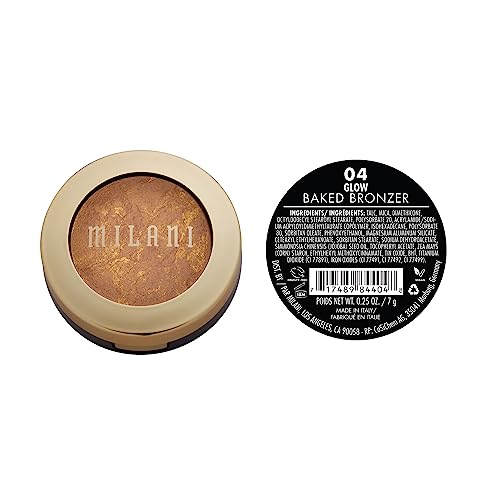 Milani Baked Bronzer - Glow, Cruelty-Free Shimmer Bronzing Powder to Use For Contour Makeup, Highlighters Makeup, Bronzer Makeup, 0.25 Ounce - Morena Vogue