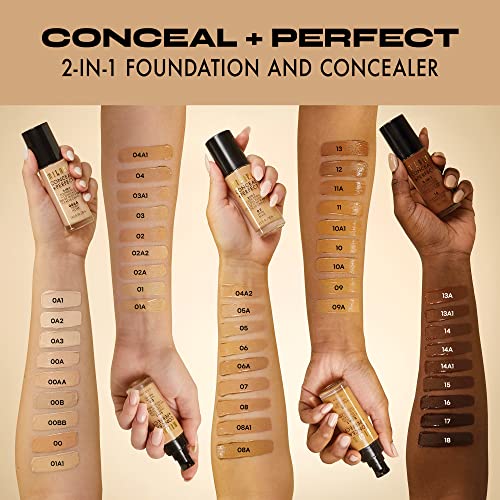 Milani Conceal + Perfect Liquid Foundation - Light Beige, 1 Fl. Oz. Cruelty-Free, Water-Resistant, Oil-Free, Medium-To-Full Coverage, Satin Matte Finish - Morena Vogue