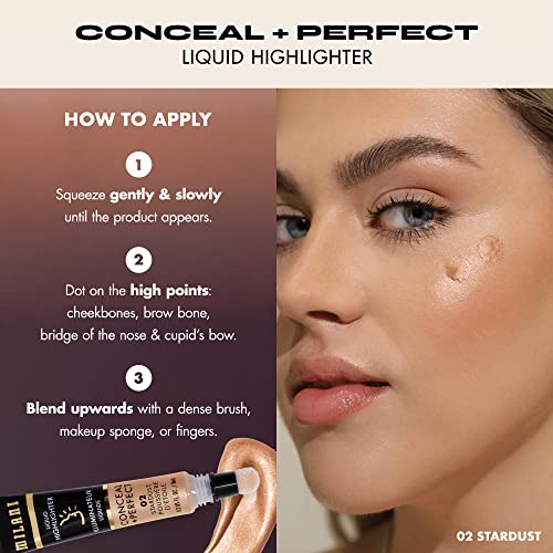 Milani Conceal + Perfect Liquid Highlighter for Added Glow, Face Lift Collection - Lunar - Morena Vogue