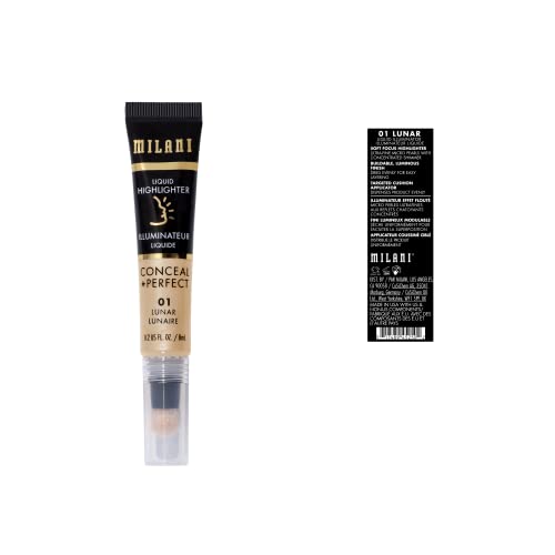 Milani Conceal + Perfect Liquid Highlighter for Added Glow, Face Lift Collection - Lunar - Morena Vogue