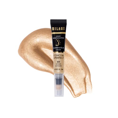 Milani Conceal + Perfect Liquid Highlighter for Added Glow, Face Lift Collection - Lunar - Morena Vogue