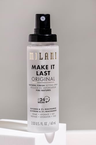 Milani Make It Last Original - Natural Finish Setting Spray 3-in-1 Setting Spray and Primer- Prime + Correct + Set Makeup Finishing Spray and Primer - Long Lasting Makeup Primer and Spray 2.03 Fl. Oz - Morena Vogue