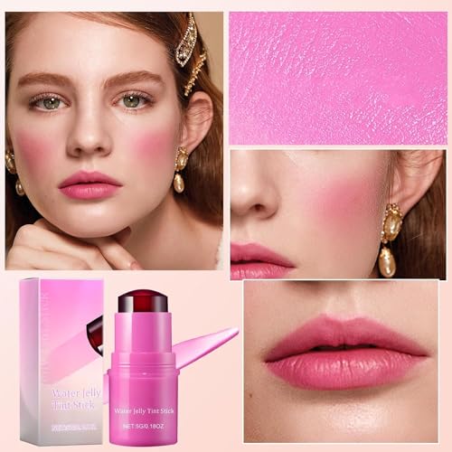 Milk Jelly Blush，Jelly Tinted Makeup Stick Create A Jelly Makeup, Buildable Watercolor Finish, Lasting Moisturising(Red) - Morena Vogue