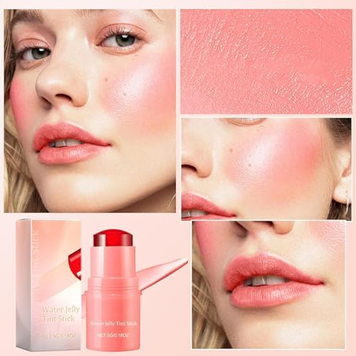 Milk Jelly Blush，Jelly Tinted Makeup Stick Create A Jelly Makeup, Buildable Watercolor Finish, Lasting Moisturising(Red) - Morena Vogue