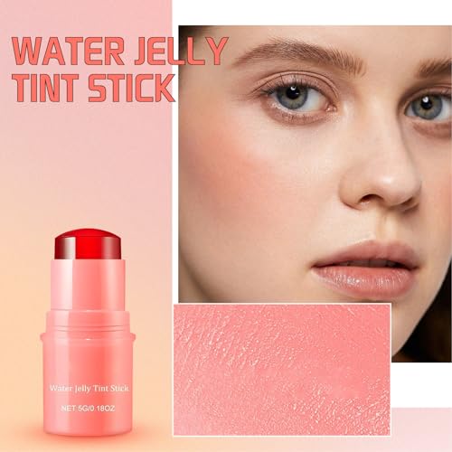 Milk Jelly Blush，Jelly Tinted Makeup Stick Create A Jelly Makeup, Buildable Watercolor Finish, Lasting Moisturising(Red) - Morena Vogue