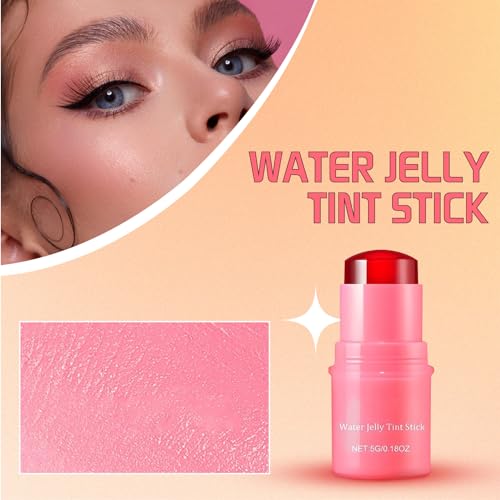 Milk Jelly Blush，Jelly Tinted Makeup Stick Create A Jelly Makeup, Buildable Watercolor Finish, Lasting Moisturising(Red) - Morena Vogue