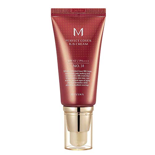 MISSHA M Perfect BB Cream No 31.Golden beige for medium/deep with neutral skin tone SPF 42 PA +++ 1.69 Fl Oz - Tinted Moisturizer for face with SPF - Morena Vogue