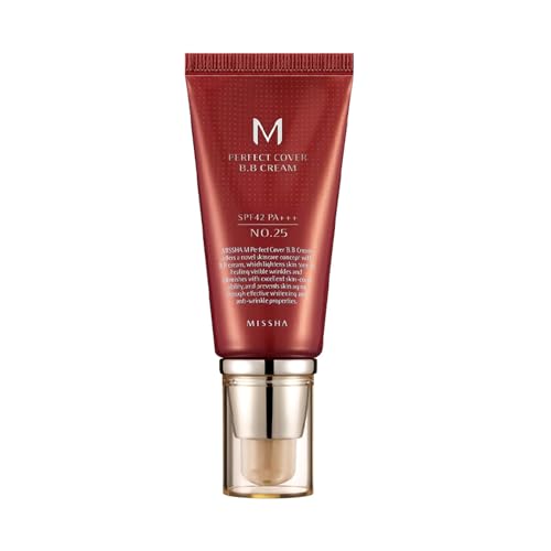 MISSHA M Perfect BB Cream No.25 Warm beige for light/medium with neutral skin tone SPF 42 PA +++ 1.69 Fl Oz - Tinted Moisturizer for face with SPF - Morena Vogue