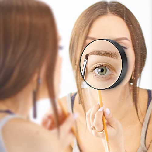 MIYADIVA 30X Magnifying Mirror, Small Magnifying Mirror with Suction Cup and Tweezers, As a Travel Mganifying Mirror, Compact Mirror Set for Plucking Eyebrows 3.5 Inches - Morena Vogue