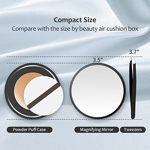 MIYADIVA 30X Magnifying Mirror, Small Magnifying Mirror with Suction Cup and Tweezers, As a Travel Mganifying Mirror, Compact Mirror Set for Plucking Eyebrows 3.5 Inches - Morena Vogue